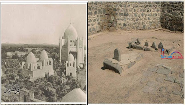 ภาพสถานฝังศพของอิมามผู้ถูกอธรรมทั้งสี่ท่านซึ่งถูกทำลายโดยราชวงศ์ซะอูด