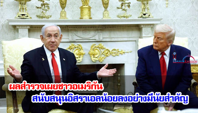 ผลสำรวจเผยชาวอเมริกันสนับสนุนอิสราเอลน้อยลงอย่างมีนัยสำคัญ