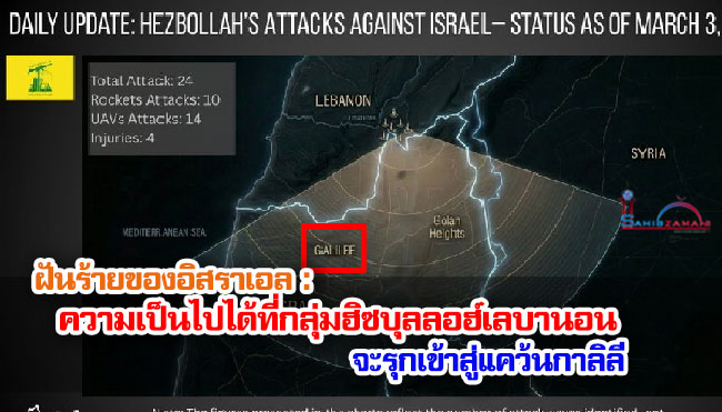 ฝันร้ายของอิสราเอล : ความเป็นไปได้ที่กลุ่มฮิซบุลลอฮ์เลบานอนจะรุกเข้าสู่แคว้นกาลิลี